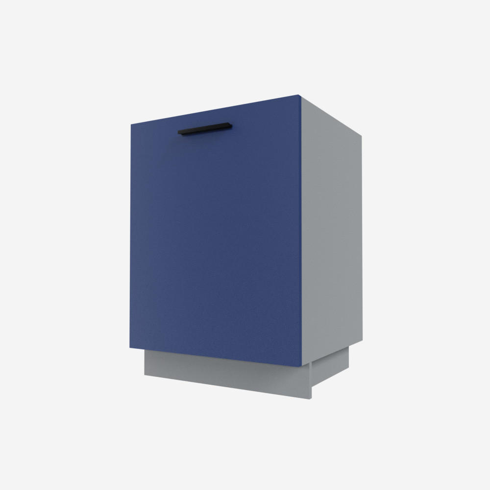 SPÜLENUNTERSCHRANK Bonn D1ZM/60 Marineblau Matt / Grau Matt 60 / 50 / 82cm - Blau/Grau, Holz/Holzwerkstoff (60/82/50cm) - Feldmann-Wohnen