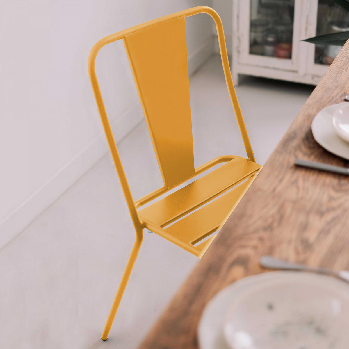 GARTENSTUHL, Gelb - Gelb, Metall (43/83/49cm) - Oviala