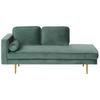 CHAISELONGUE Samtstoff mintgrün linksseitig Miramas - Goldfarben/Mintgrün, Textil (171/63/79cm) - Beliani