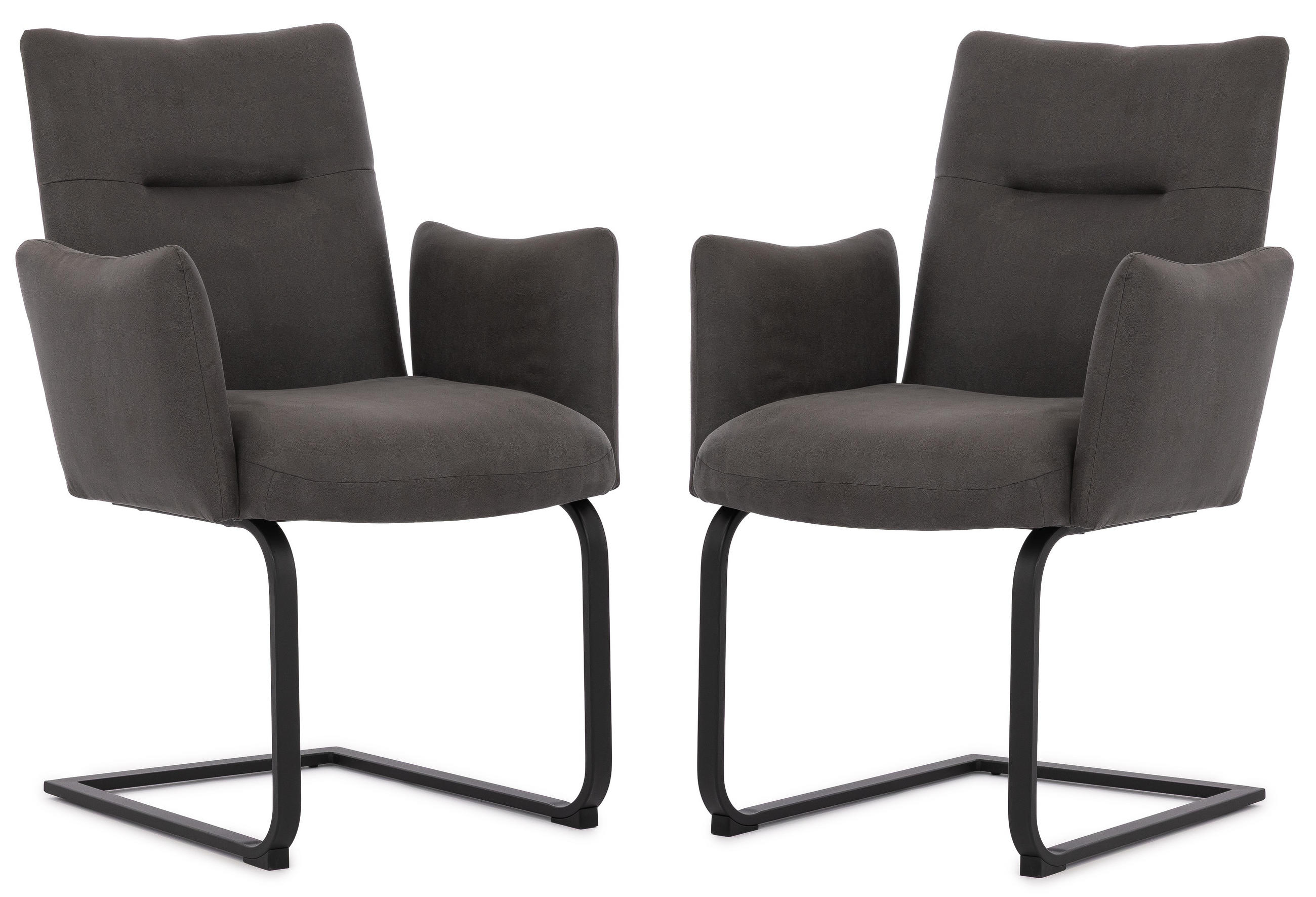 S-Style SADA ŽIDLÍ 2 kusy Hera v moderním designu z mikrovlákna v antracitové vintage barvě