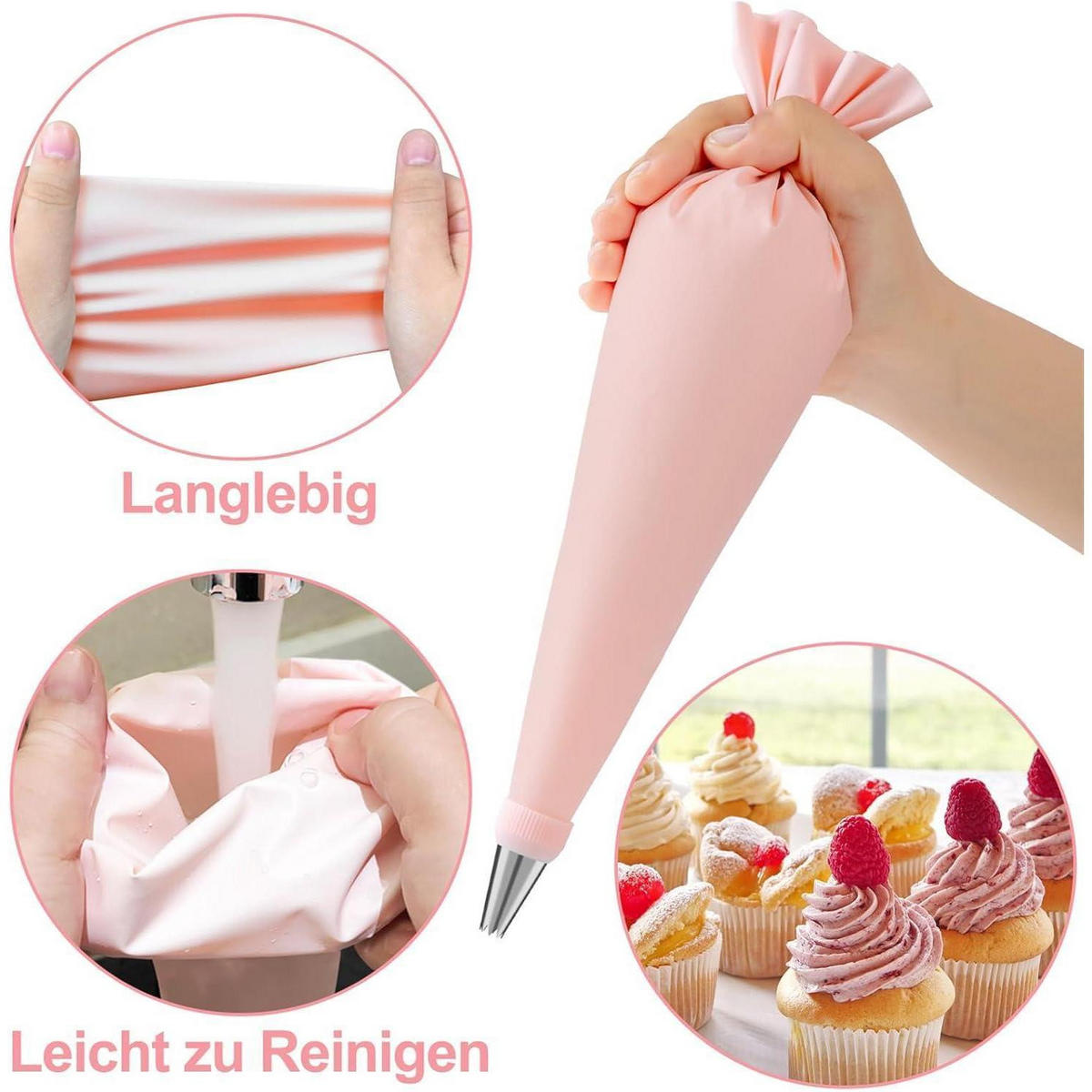 SPRITZBEUTEL Set 40-teilig mit Tüllen und Zubehör - Multicolor, Kunststoff (20/3/35cm)