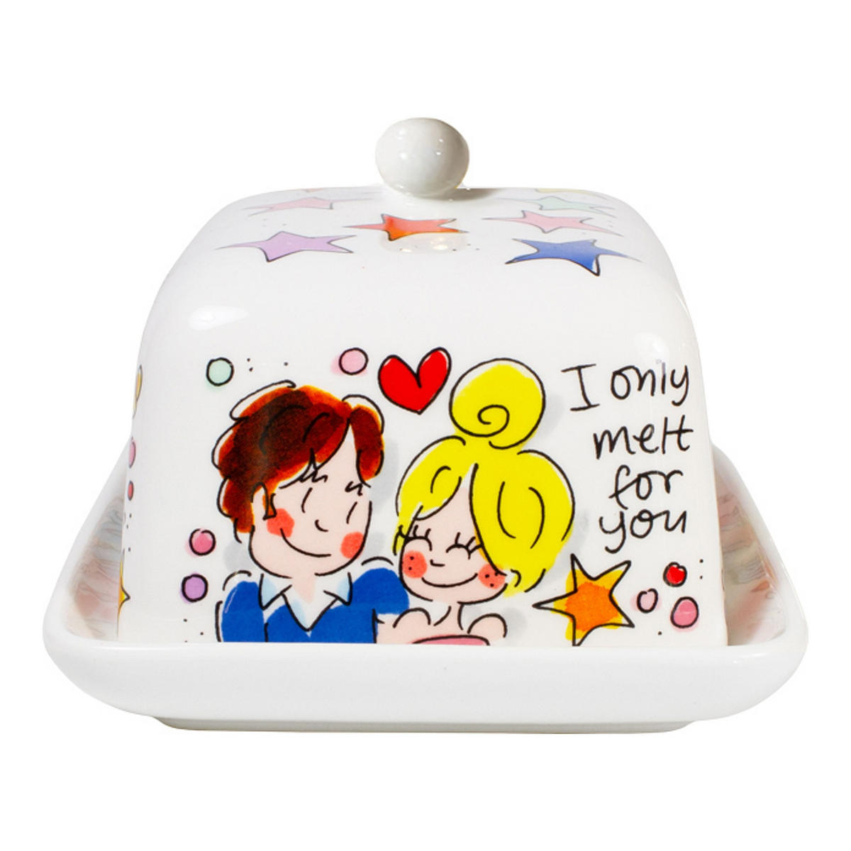 BUTTERDOSE Butter macht alles besser in Bunt - 16 x 11 x 10cm - Multicolor, Keramik (11/10/16cm) - Blond Amsterdam