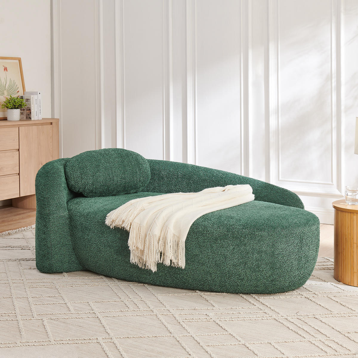 ECKSOFA 170/96/62 cm Grün Teddy mit Kissen - Grün, Textil (170/96cm) - Oxeza