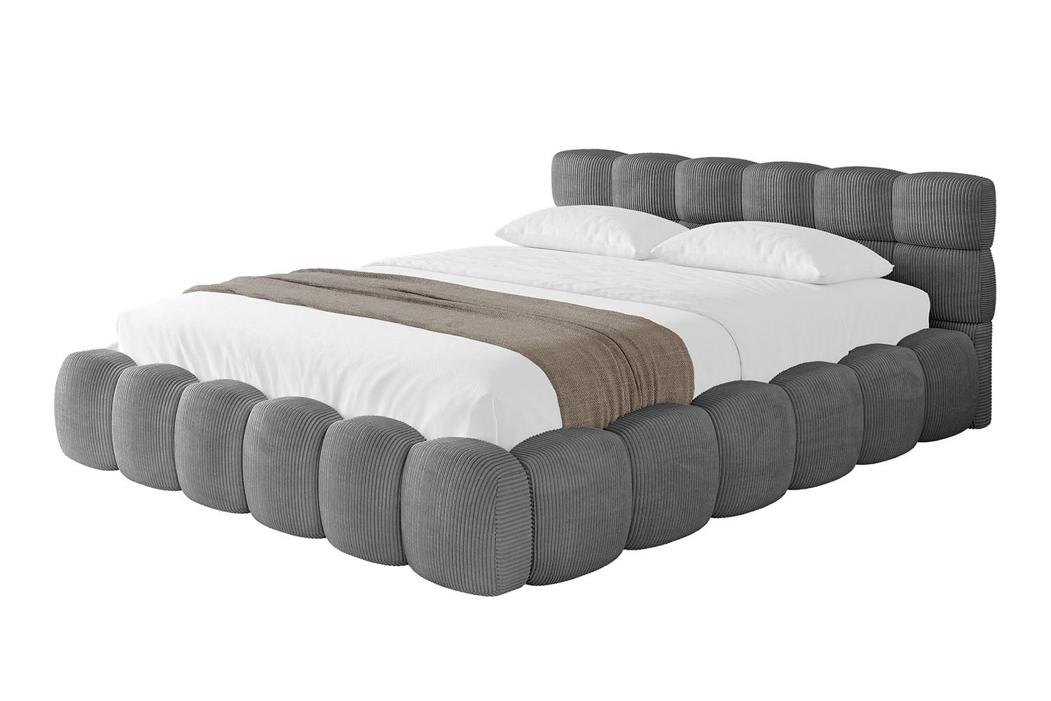 POLSTERBETT mit Bettkasten und Lattenrost, Bett mit Matratze H3/H4 - LEYA-v1 180x200 Dunkelgrau - Dunkelgrau, Holzwerkstoff/Textil (180/200cm) - ALTDECOR