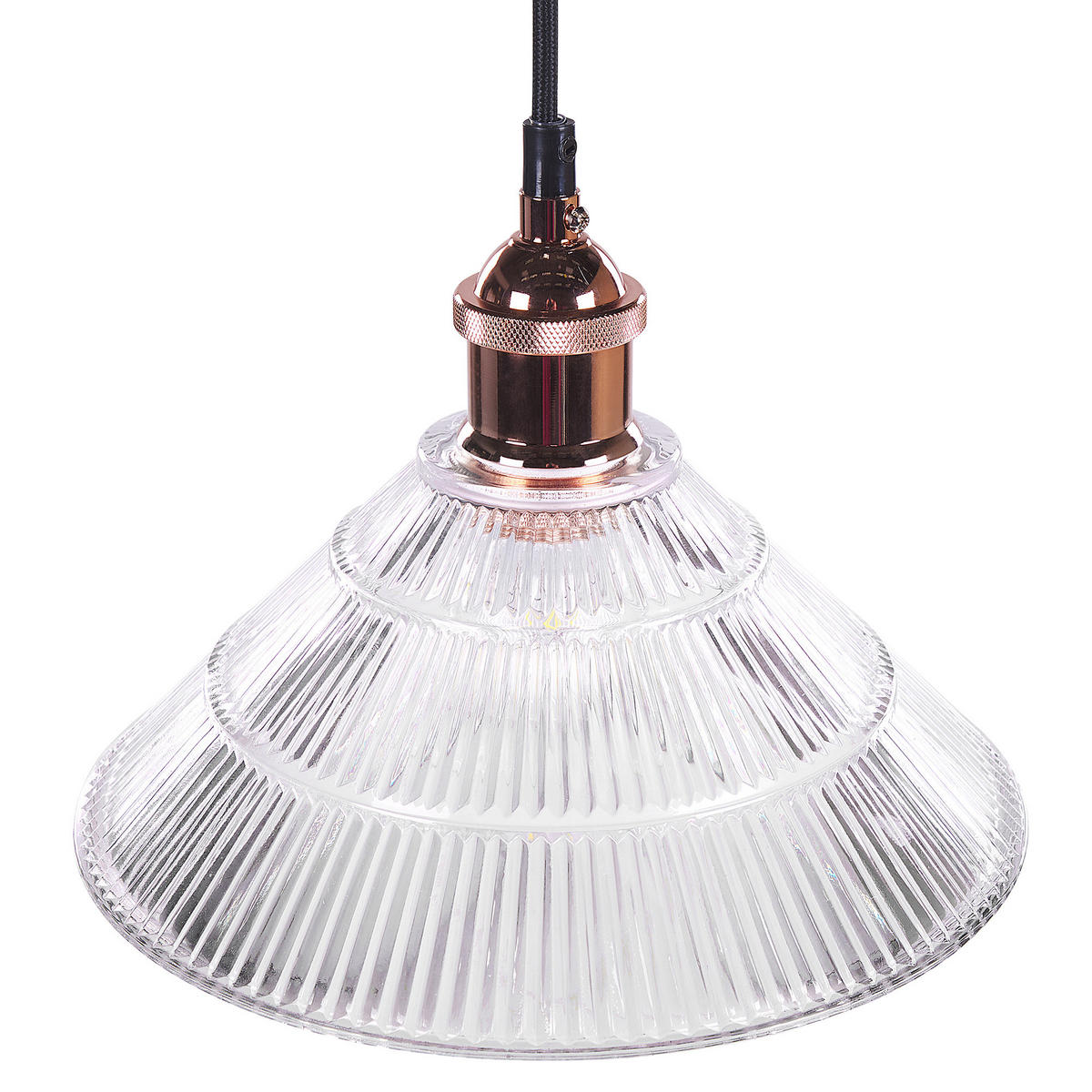 HÄNGELEUCHTE Curone 25/25/129 cm - Transparent, Glas (25/25/129cm) - Beliani