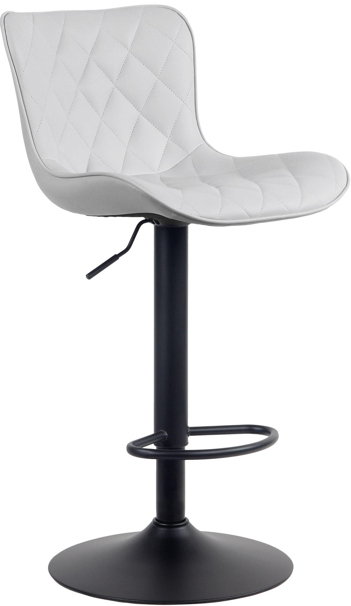 BARHOCKER Lederlook weiß - Schwarz/Weiß, Textil/Metall (48/83/54cm) - CLP