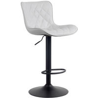 BARHOCKER Lederlook weiß - Schwarz/Weiß, Textil/Metall (48/83/54cm) - CLP