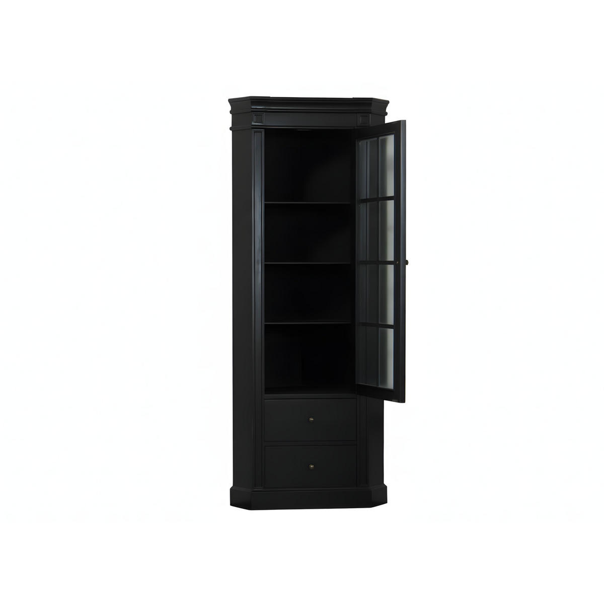 ECKSCHRANK Amaretta Schwarz Antik patiniert 78/48,5/200 cm - Schwarz, Holz (78/200/48.5cm) - ebuy24