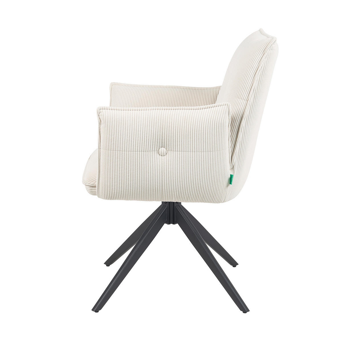ARMLEHNSTUHL Mika-Nina - Creme/Schwarz, Textil/Metall (60/88/63cm) - DUBI Möbel