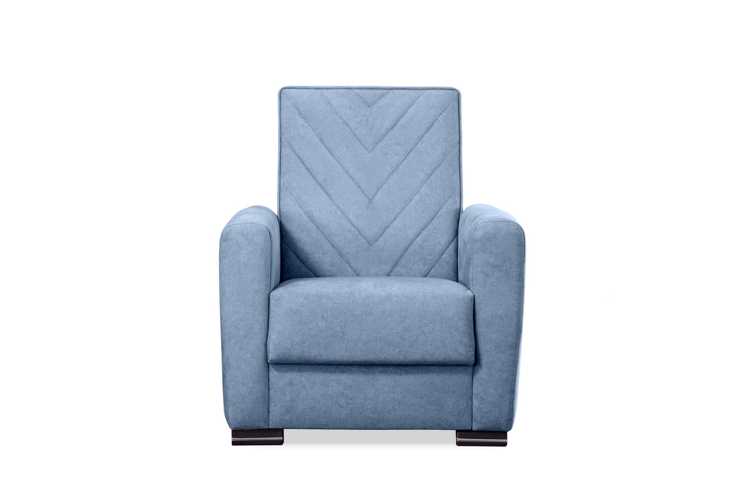SESSEL Vera Blau, mit gesteppter Rückenlehne - Blau, Holzwerkstoff (88/103/100cm) - Bettso