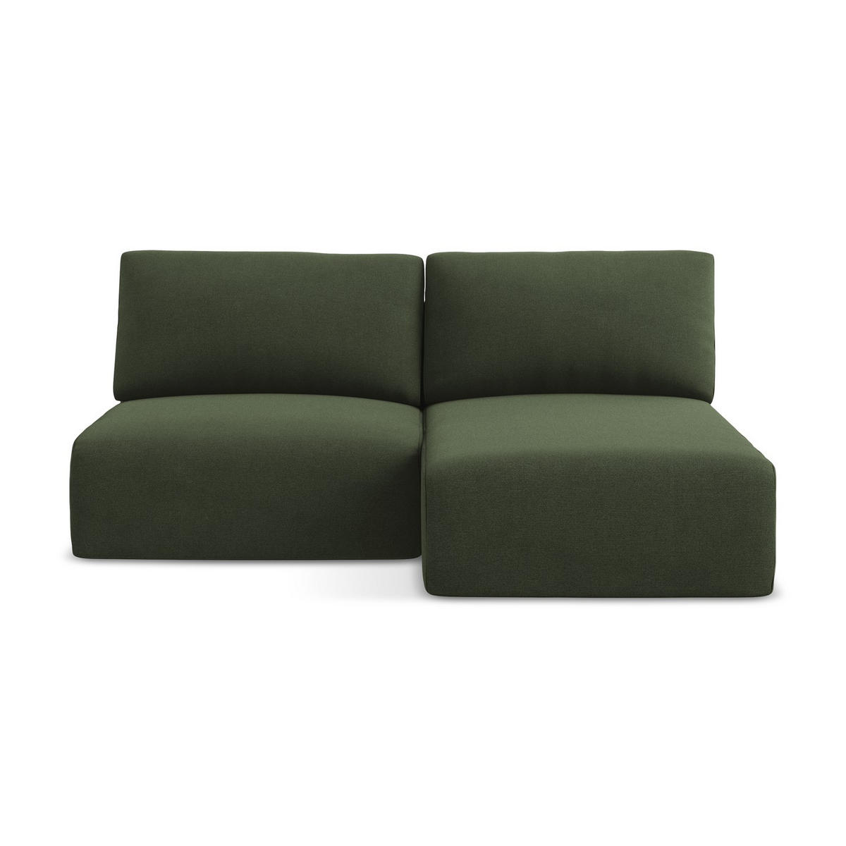 ECKSOFA mit Schlaffunktion rechts Strukturstoff Stoff Grün - Blau/Schwarz, Kunststoff/Textil (210/149cm) - LaMiaSofa