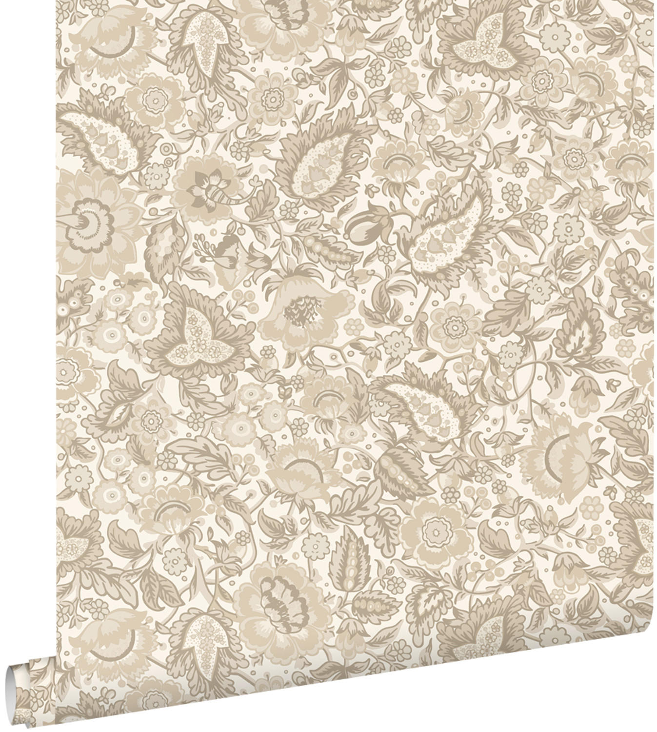 TAPETE Blumenmuster 50 x 900 cm - Beige, Papier (50/900cm) - ESTAhome