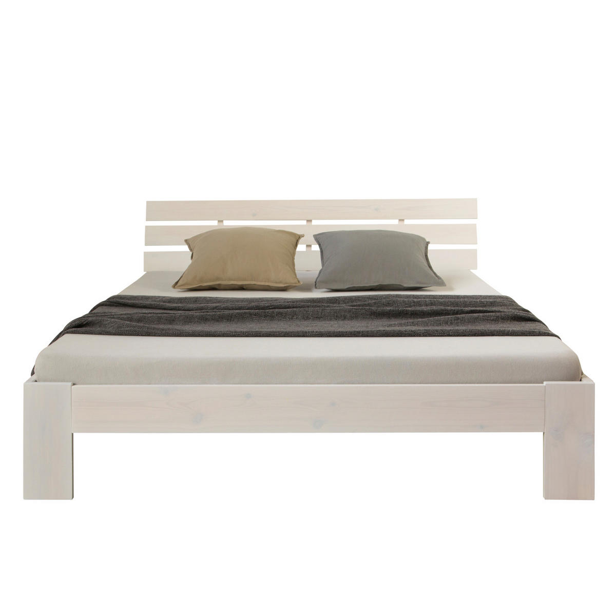 HOLZBETT Weiss 180/200 cm Doppelbett mit Lattenrost - Weiß, Holz (180/200cm) - Homestyle4u