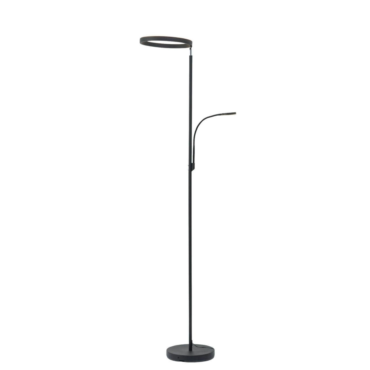 STEHLEUCHTE Pancho, Schwarz, 180cm, Dimmbar - Schwarz, Metall (180/43/180cm) - KOSILUM