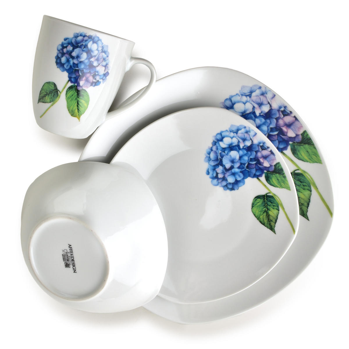 GESCHIRR-SET Lea 16-tlg Blau 30/30/40cm Porzellan - Blau, Keramik (30/40/30cm) - Mondex