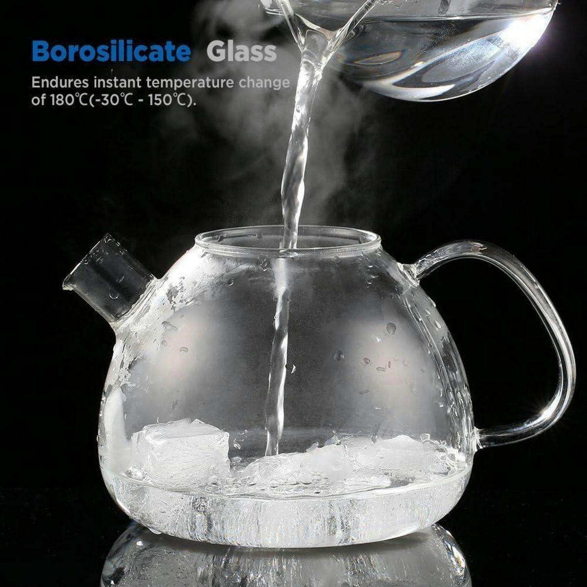 TEEKANNE mit Stövchen 1.5L Glas Edelstahl - Transparent, Glas (18.5/23.5cm)