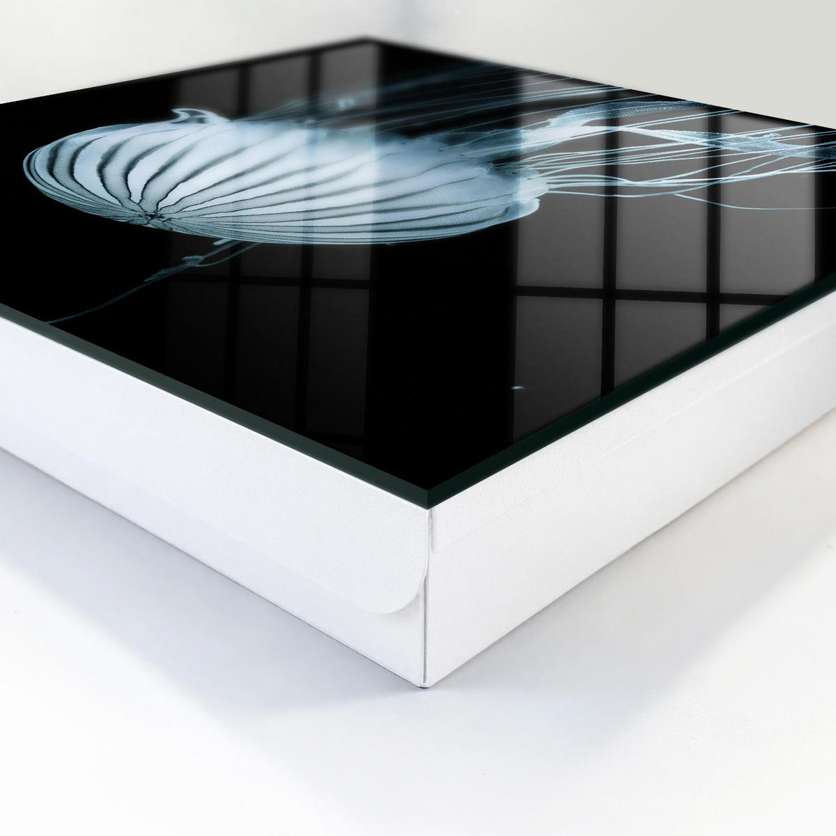 SCHLÜSSELBOX Weiß 30x30 cm – Türöffnung nach rechts - Meeresfrieden - Schwarz, Metall (30/30/5cm) - TULUP
