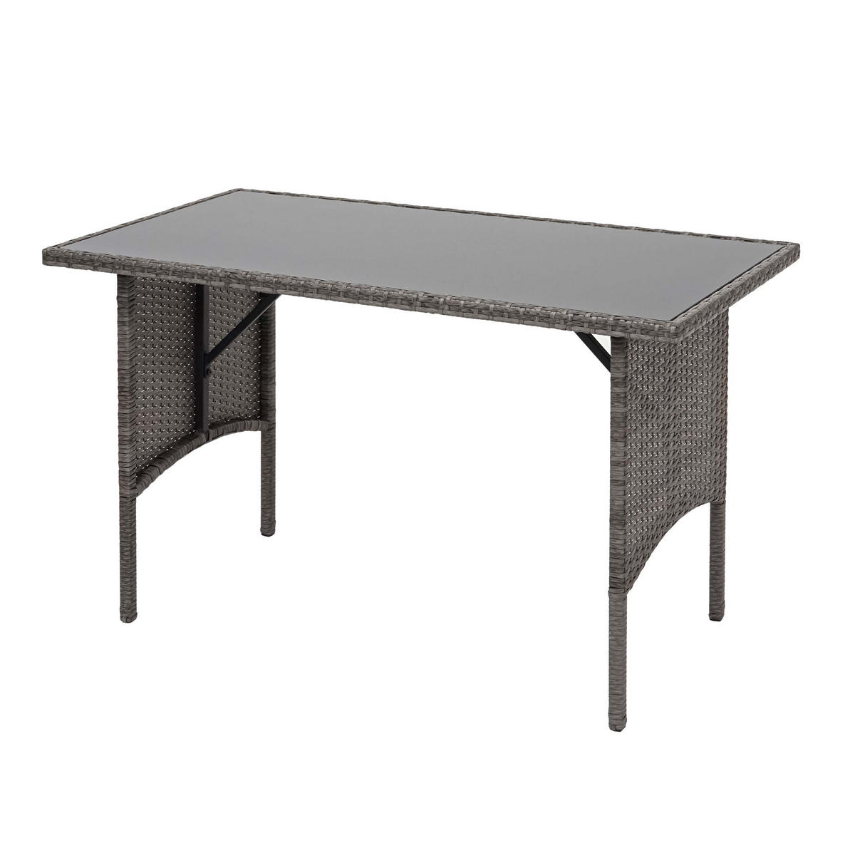 POLY-RATTAN ESSTISCH rechteck Grau - Grau, Kunststoff (60/112/68cm) - MCW