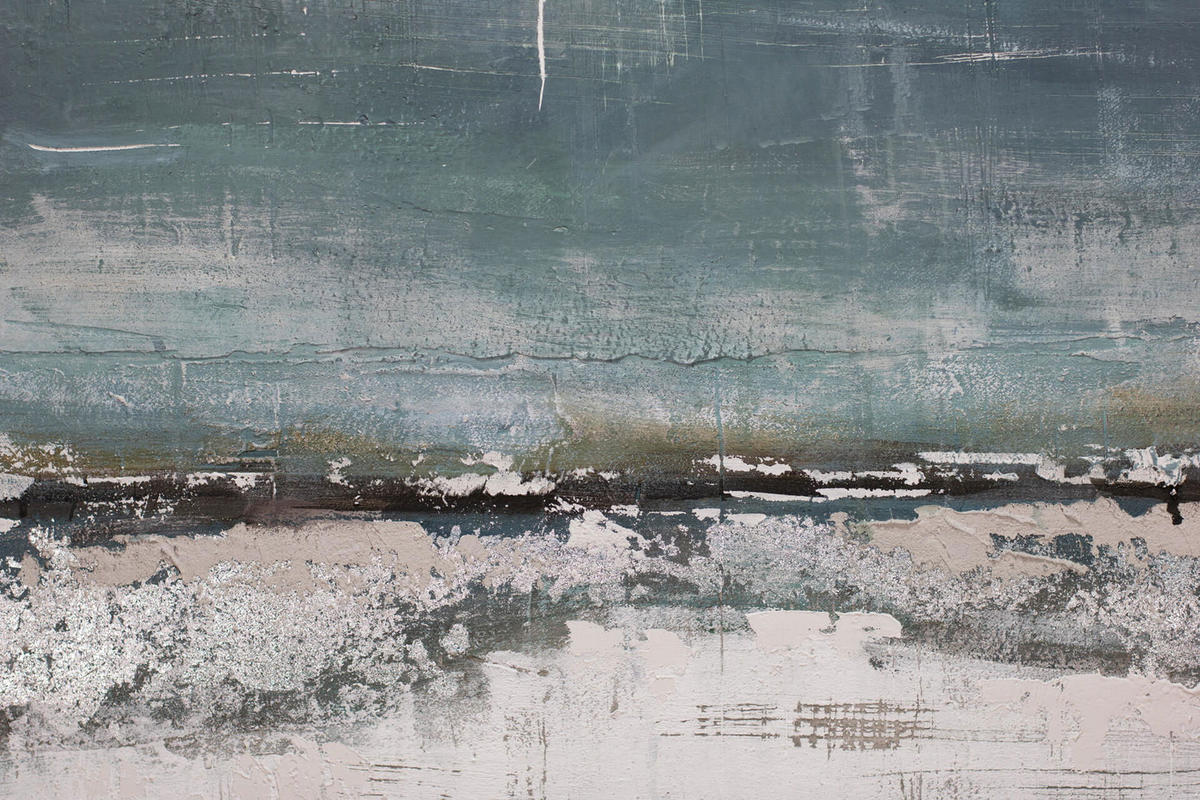 ACRYLBILD HANDGEMALT 80/120 cm - Blau/Beige, Holz/Textil (2.74/120cm) - KUNSTLOFT