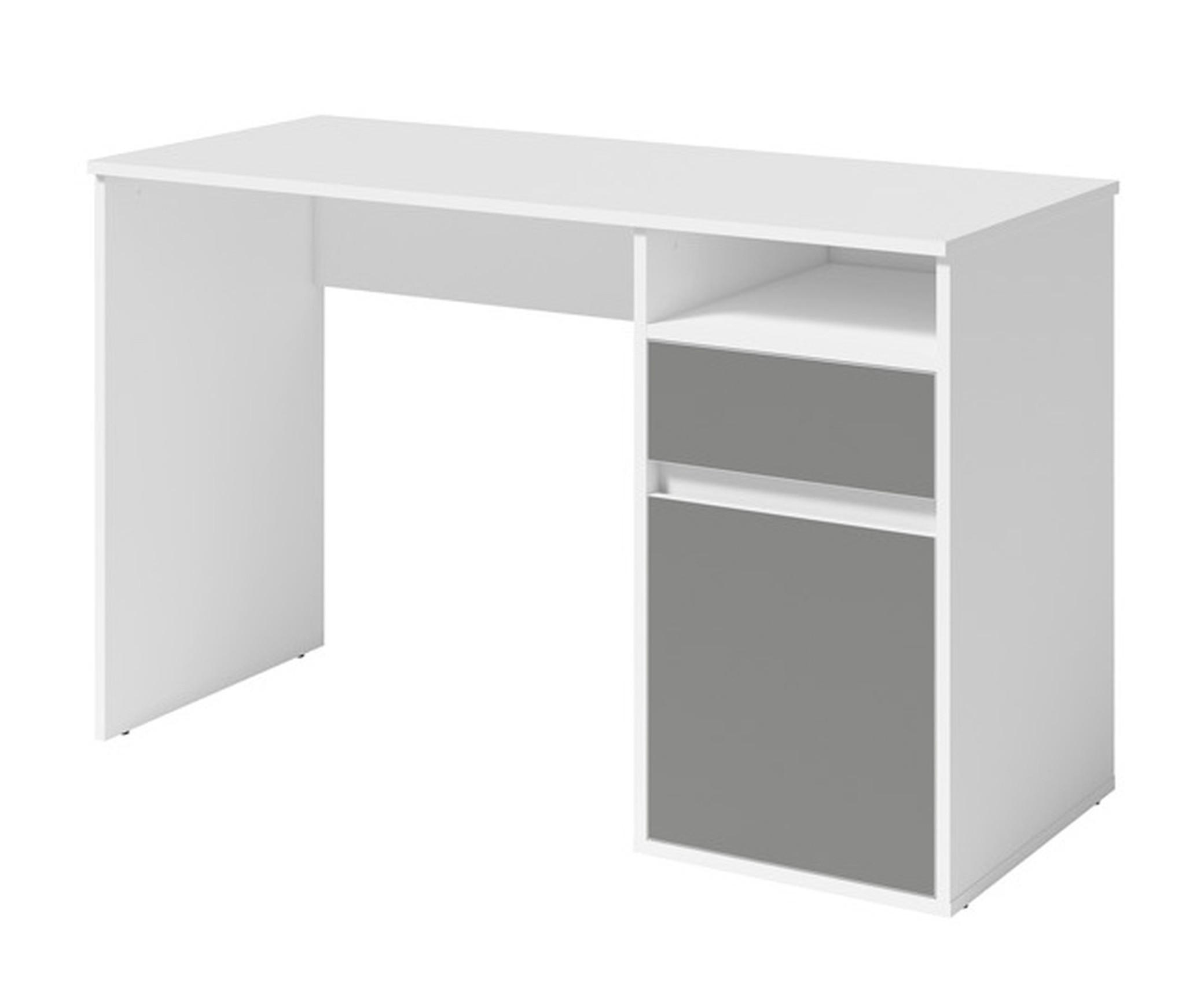 SCHREIBTISCH Weiß, Graphit 120/75,5/53 - Weiß, Holzwerkstoff (53/120/76cm) - RAUMHIRSCH FURNITURE