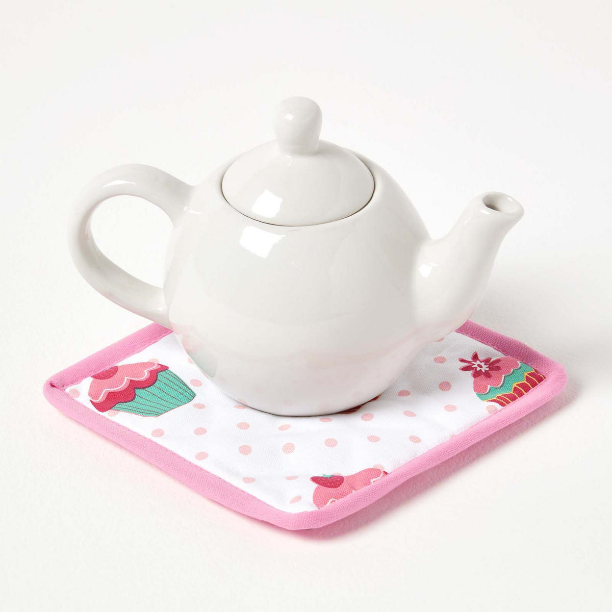 TOPFLAPPEN Cupcakes 20/20 cm, Baumwolle wattiert - Rosa, Textil (20/20cm) - Homescapes