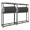 REIFENREGAL Ragnar 2er-Set mit 2x 180x120x40 cm bis zu 8 Reifen auf 2 Ebenen + Ablage 265 kg Fachlast Verzinkt - Silberfarben, Metall (240/180/40cm) - PROREGAL