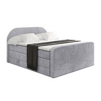 BOXSPRINGBETT mit Matratze und Lattenrost - NOX-Z KING-180x200 - Grau Monolith - Grau, Holzwerkstoff (180/200cm) - ALTDECOR