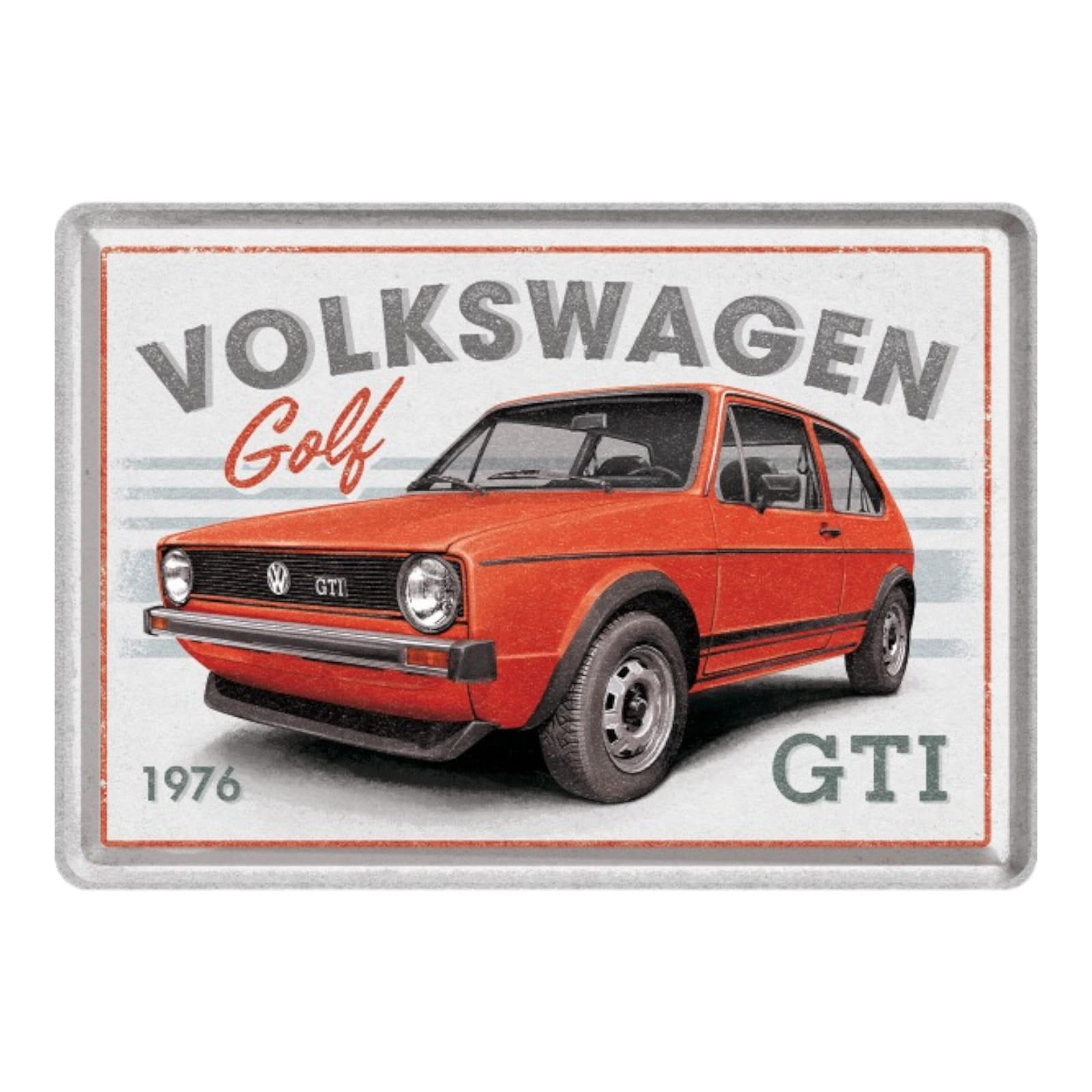 MINIBLECHSCHILD 10/14 cm VW Golf GTI 1976 - Multicolor, Metall (14/10/0.1cm) - Nostalgic-Art