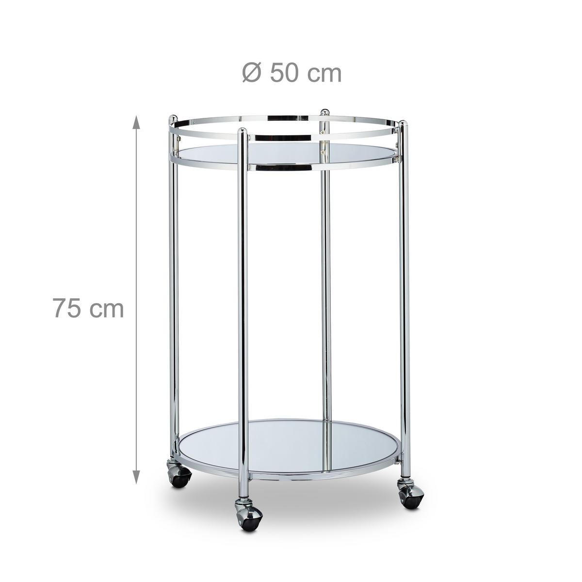 SERVIERWAGEN - Multicolor, Glas/Kunststoff (50/75/50cm) - Relaxdays