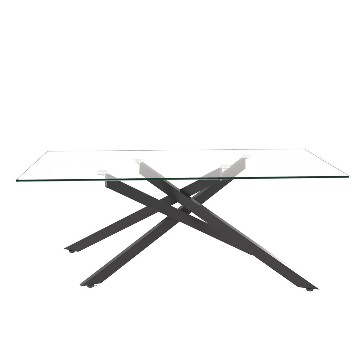 COUCHTISCH 120/60/46 cm mit Sicherheitsglas und schwarzem Metallgestell, pflegeleicht, Schwarz - Schwarz, Glas (120/60/46cm) - Redom