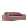 3-SITZER-SOFA Zanzibar Rosa Samtstoff - Schwarz/Rosa, Holz/Holzwerkstoff (213/79/108cm) - Maison de Reve