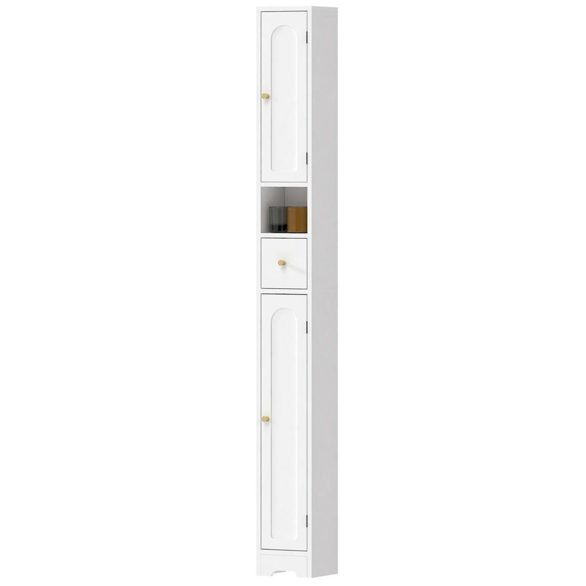 BADEZIMMERSCHRANK MDF Weiß - Weiß, Holzwerkstoff (20/185/20cm) - HOMCOM