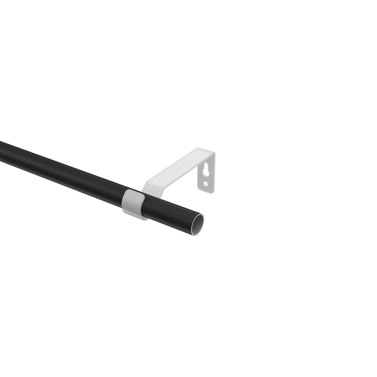 GARDINENSTANGE Olymp Lucan 120 cm, 1-läufig (ohne Ringe), 16 mm Ø Schwarz - Schwarz, Metall (120cm) - INTERDECO