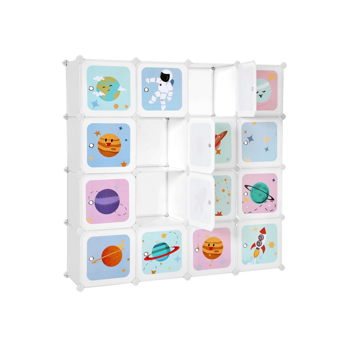 AUFBEWAHRUNGSSCHRANK FÜR KINDER - Weiß, Textil (31/123/123cm) - Hansiro