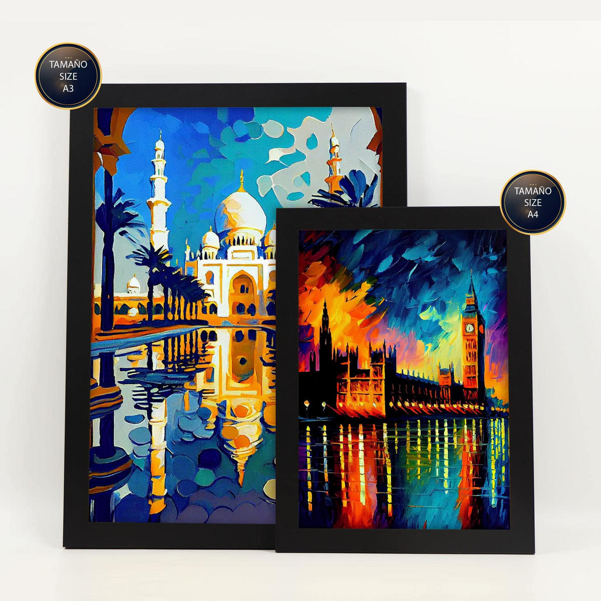 POSTER Set Mit 6 Fluss Im Ölgemälde Stil A3 & A4 Rahmenlos - Klar, Papier (29/3cm) - Nacnic