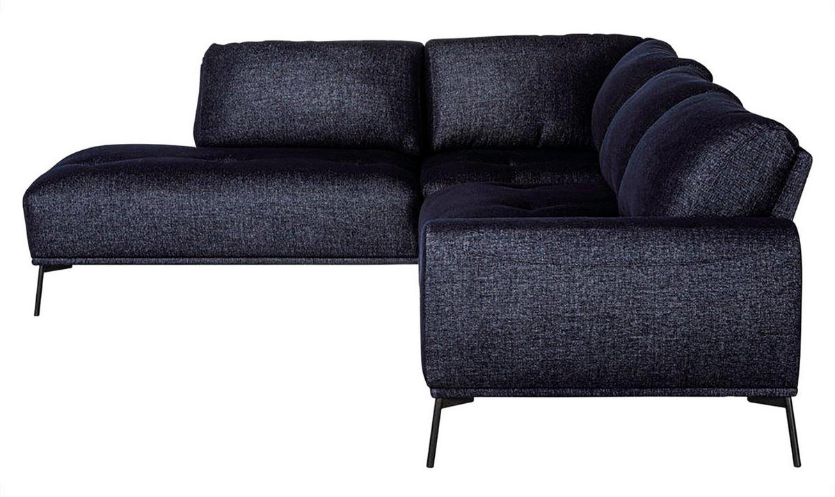 ECKSOFA Merukis dunkelblau - Schwarz/Dunkelblau, Textil/Metall (288/232cm) - Selsey