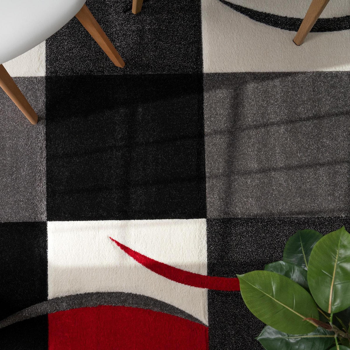 KURZFLOR-TEPPICH DIAMOND 665 ROT 80X150 - Rot, Kunststoff (80/150cm) - Paco Home