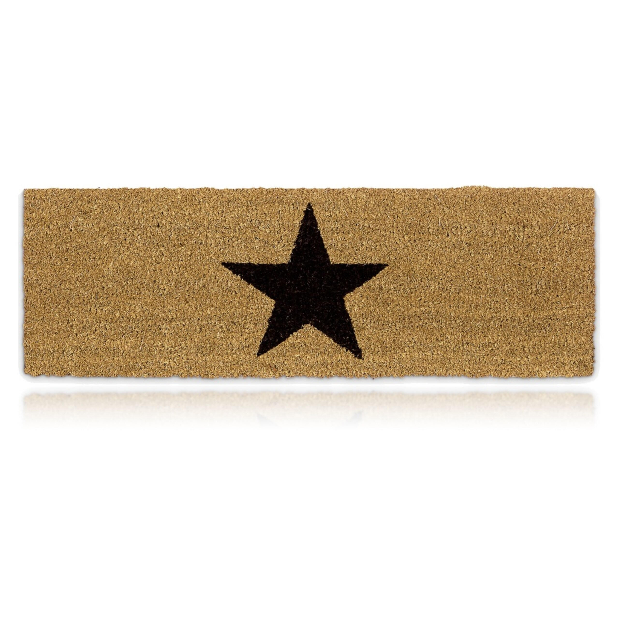 ROHOŽKA přírodní úzká kokosová guma hvězda 75x25 cm - světle hnědá, textil/plast (75/25cm) - Relaxdays