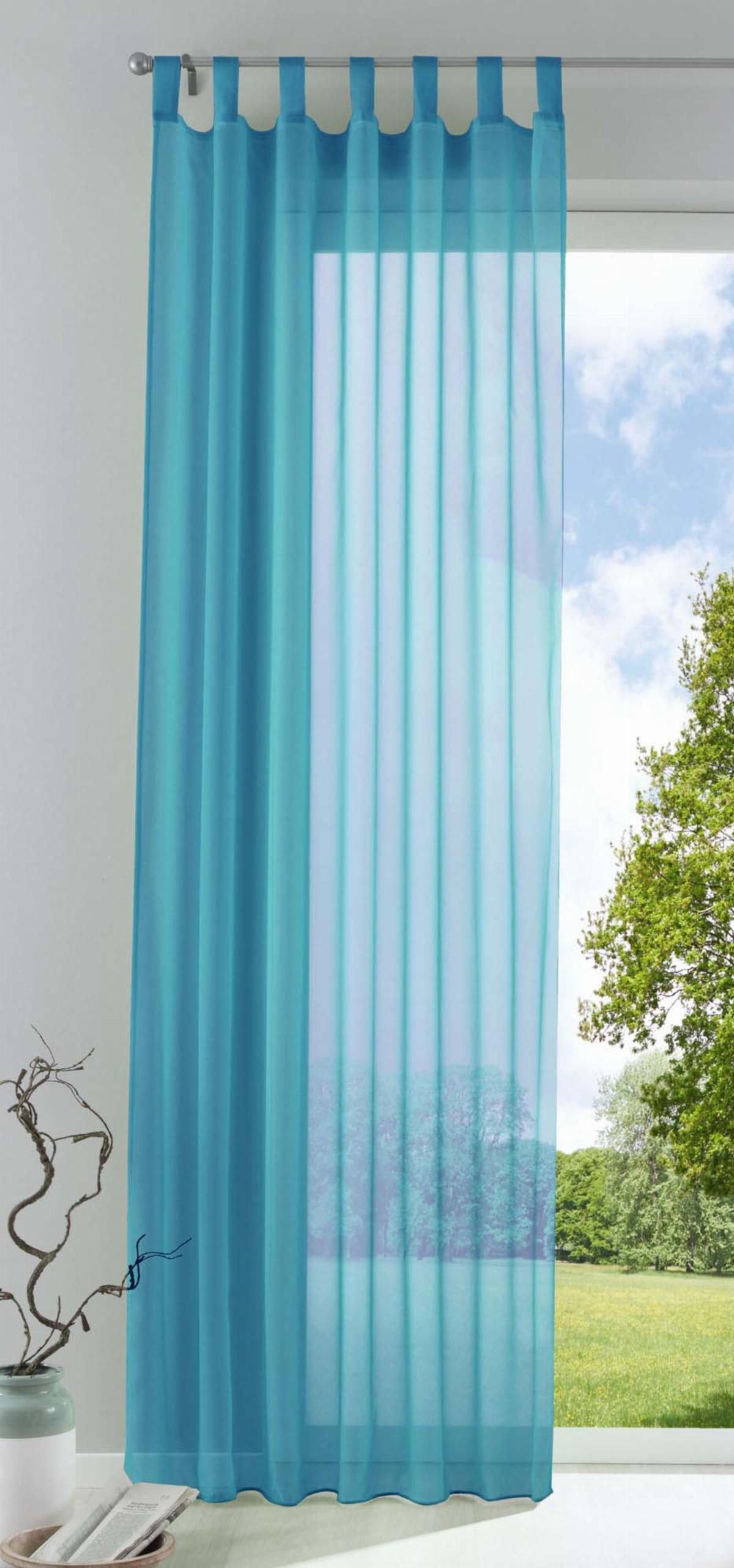 SCHLAUFENSCHAL PULA HxB 245x140 cm Blau - Blau, Textil (140/245cm) - Gardinenbox