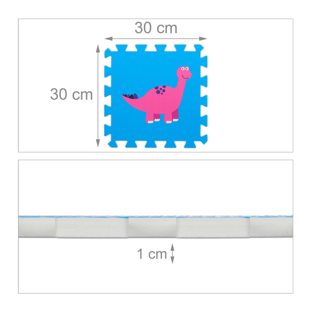 9TLG.PUZZLEMATTE - Multicolor, Textil (30/30cm) - Relaxdays