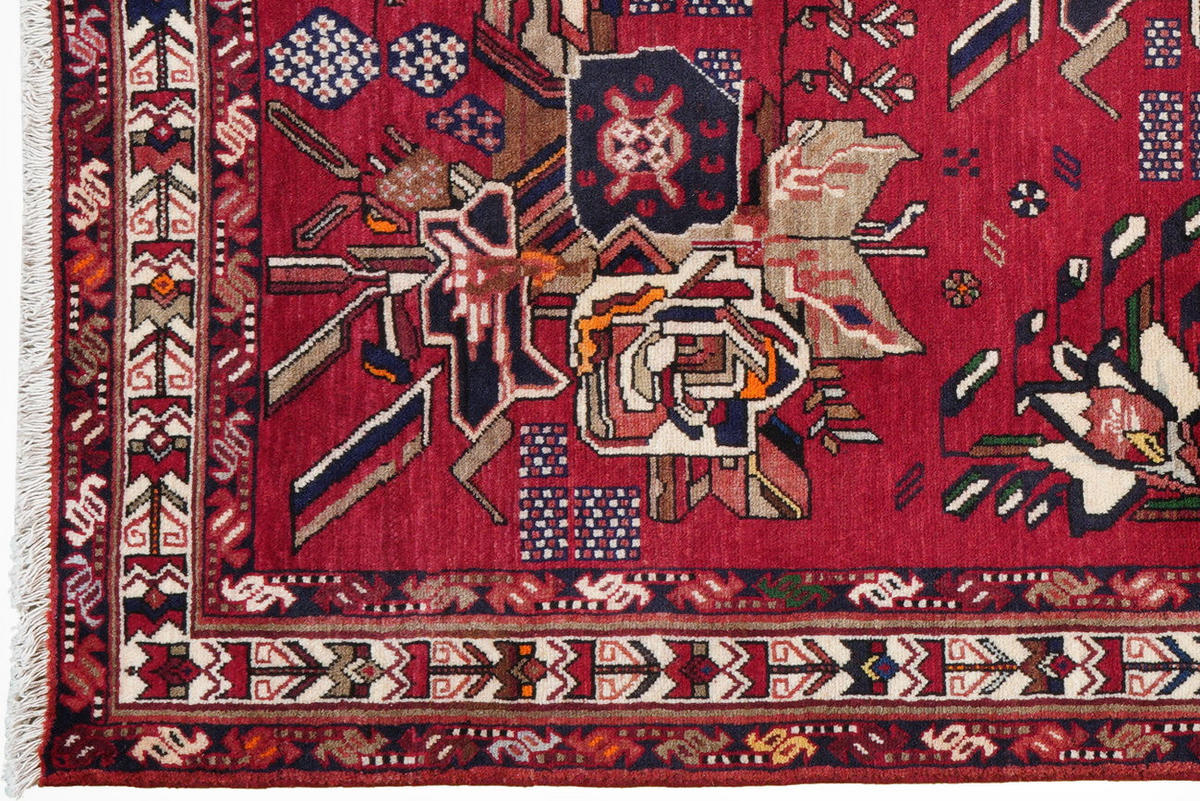 TEPPICH Afshar Rot 182/136 cm Schurwolle - Rot, Textil (136/182cm) - Looma