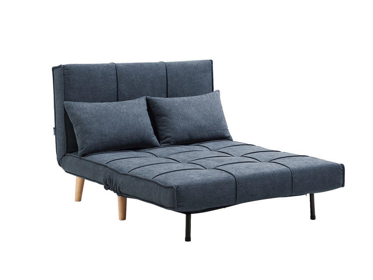 SCHLAFSESSEL - 1 Person - stoff - blau Chila - Blau, Holz/Textil (110/83/76cm) - Vente-Unique