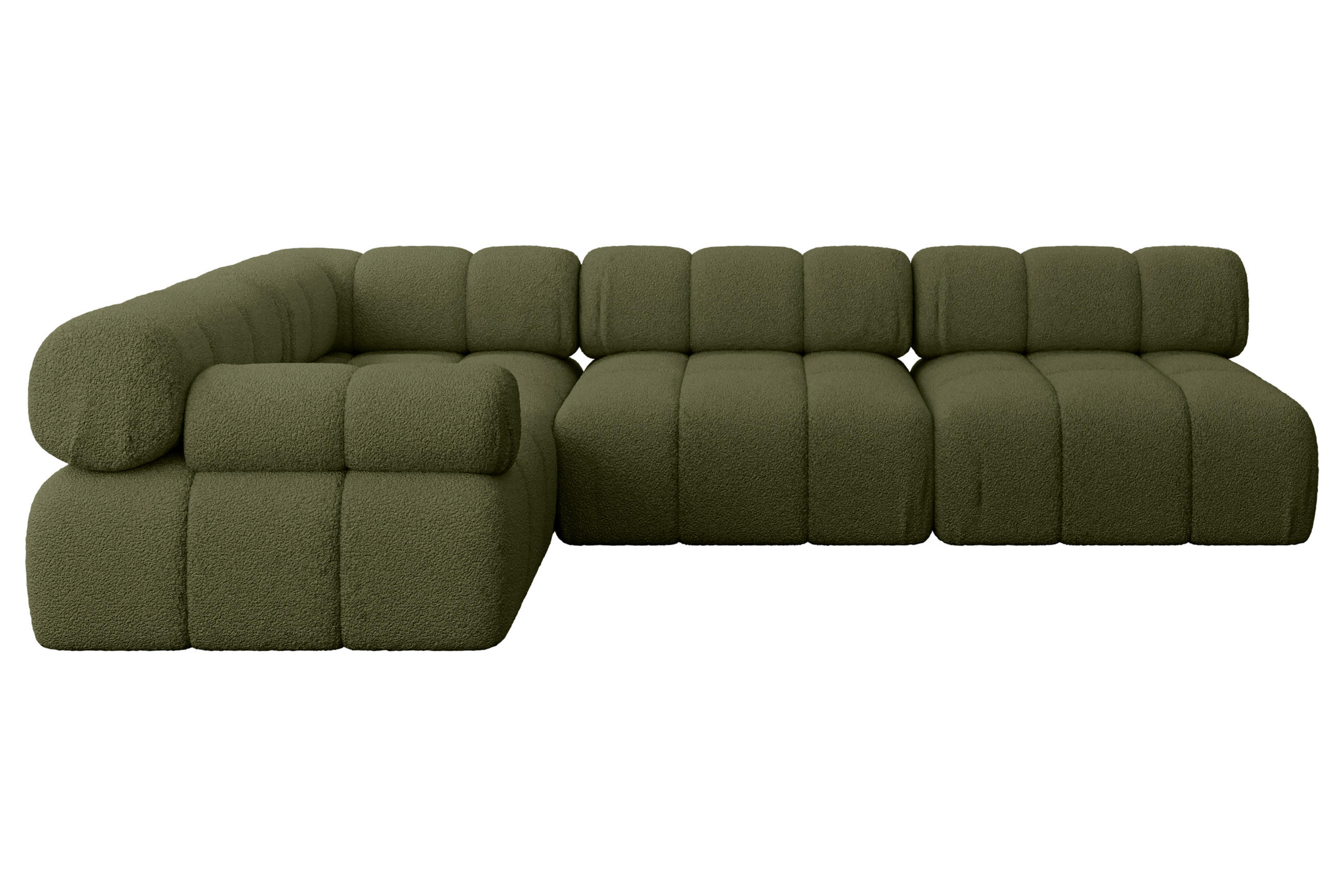 ECKSOFA modulares Sofa Mende-L2 - 285x190x70 cm Grün Bouclé - Grün, Holzwerkstoff/Textil (285/190cm) - ALTDECOR
