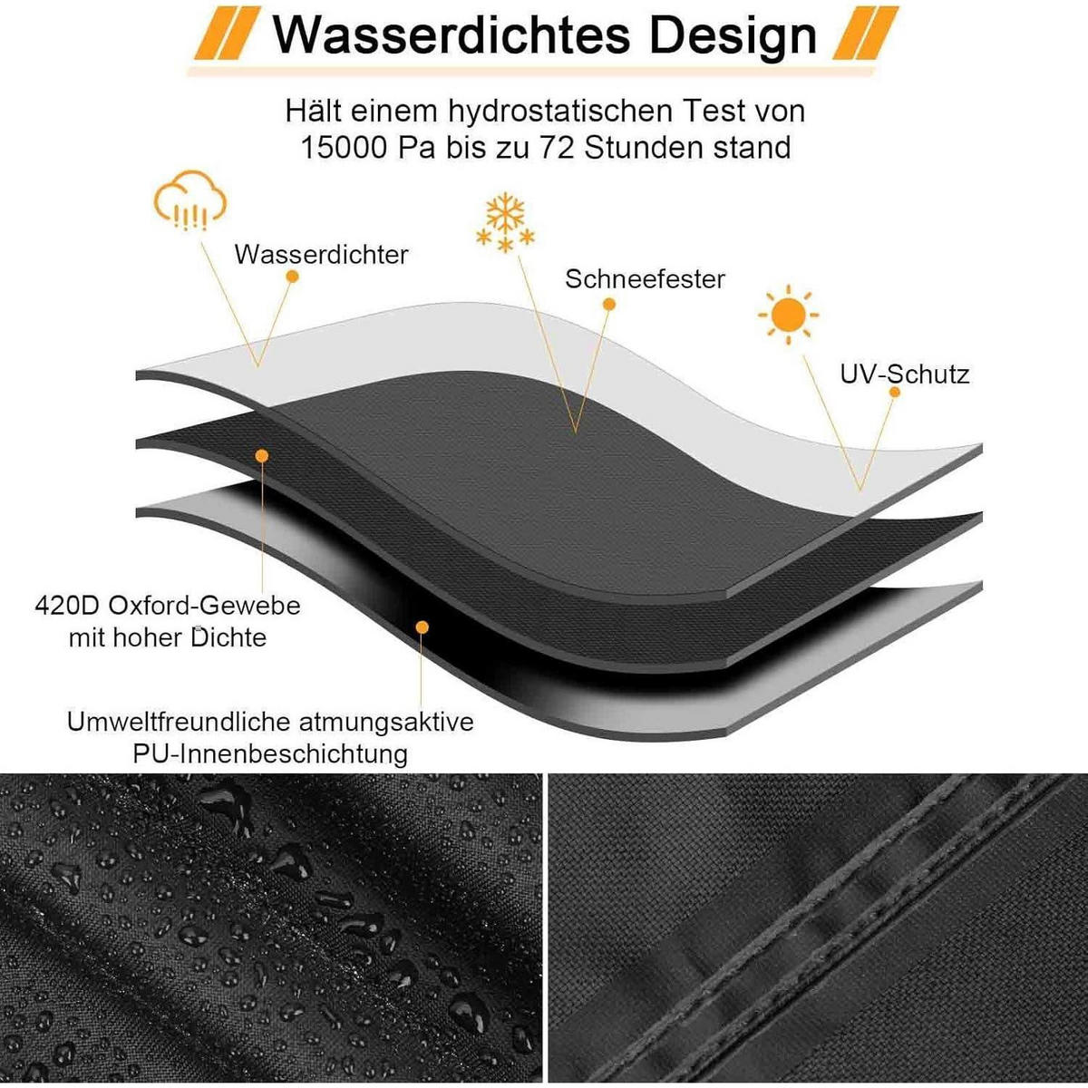 GARTENSTUHL Abdeckung 420D Oxford 80 x 85 x 60/90 cm Wasserdicht - Schwarz, Textil (80/90/85cm)