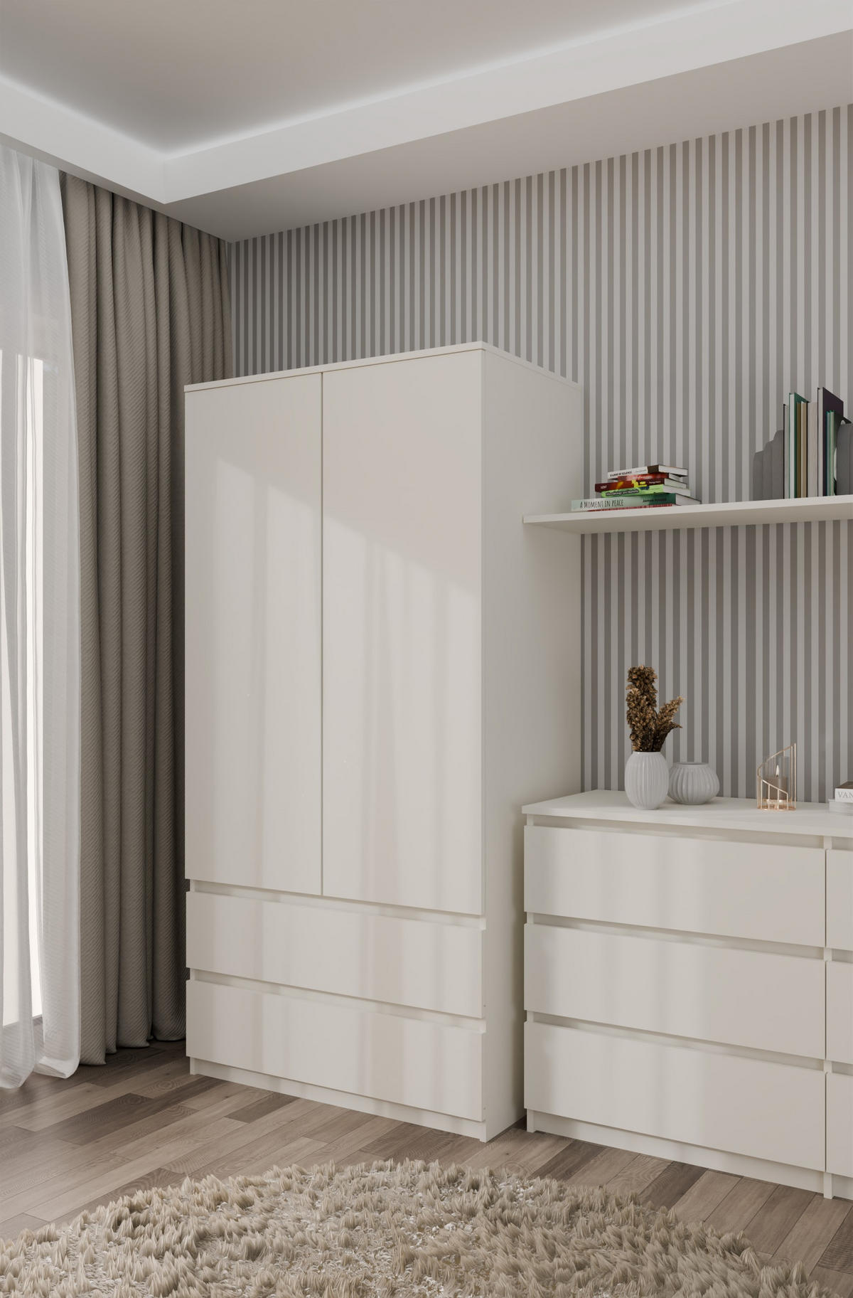 KLEIDERSCHRANK SS-90 KASCHMIR BEIGE - Kaschmir, Holzwerkstoff (90/180/50cm) - CDF