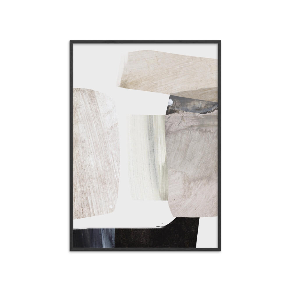 POSTER mit Rahmen Dan Hobday - Clay - Schwarz/Naturfarben, Holz/Papier (30/40/2cm) - Poster&Frame