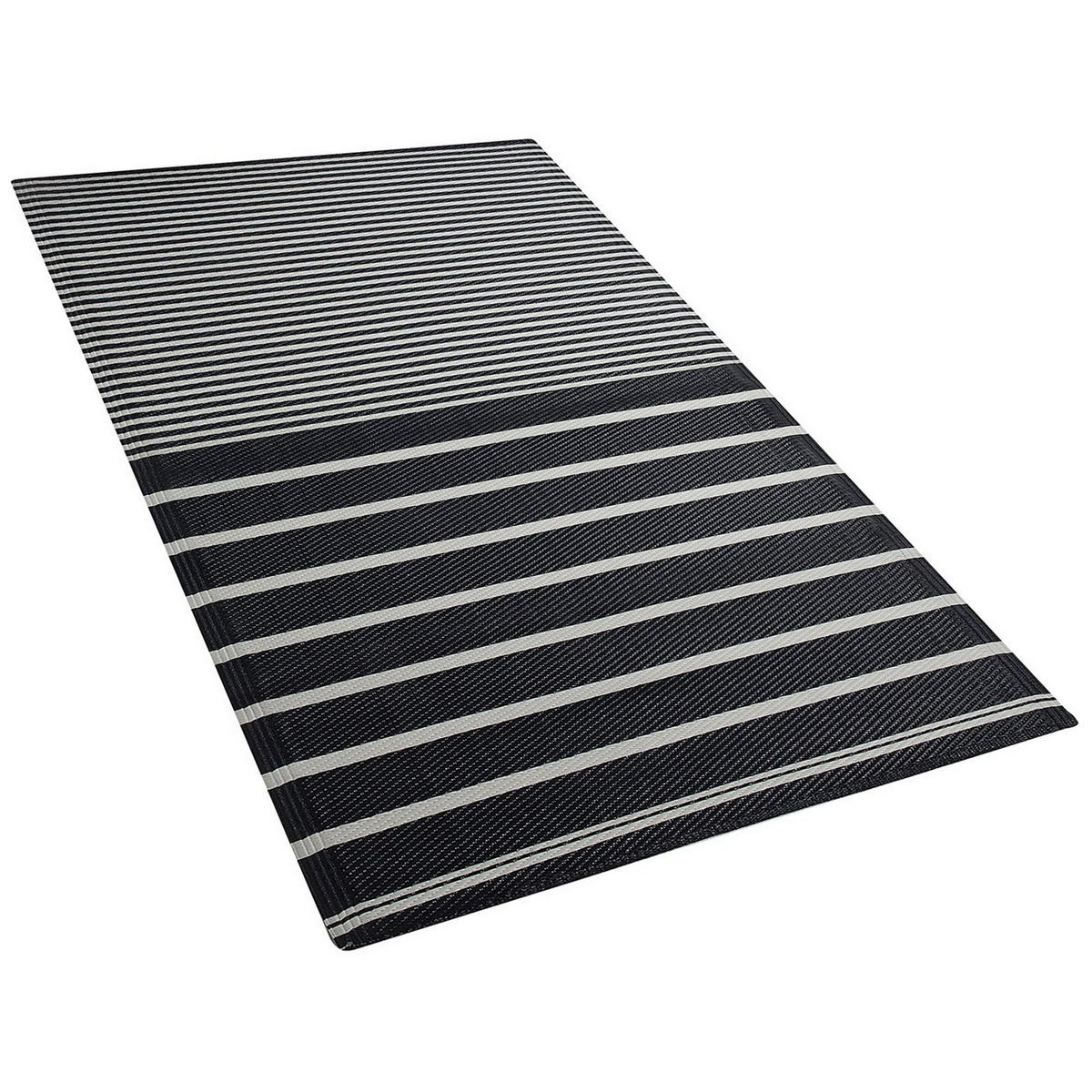 OUTDOOR-TEPPICH Haldia 180/90 cm - Schwarz, Kunststoff (90/180cm) - Beliani