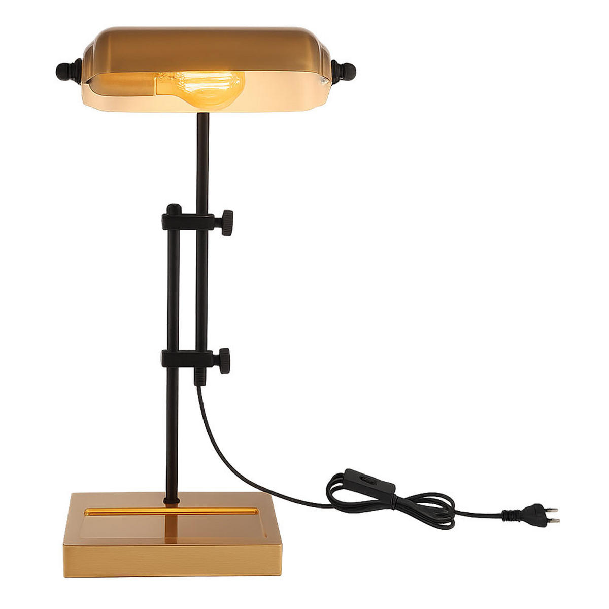 LED TISCHLEUCHTE Metall Gold Schwarz - Goldfarben, Metall (26.5/18.2/50cm) - Globo Lighting