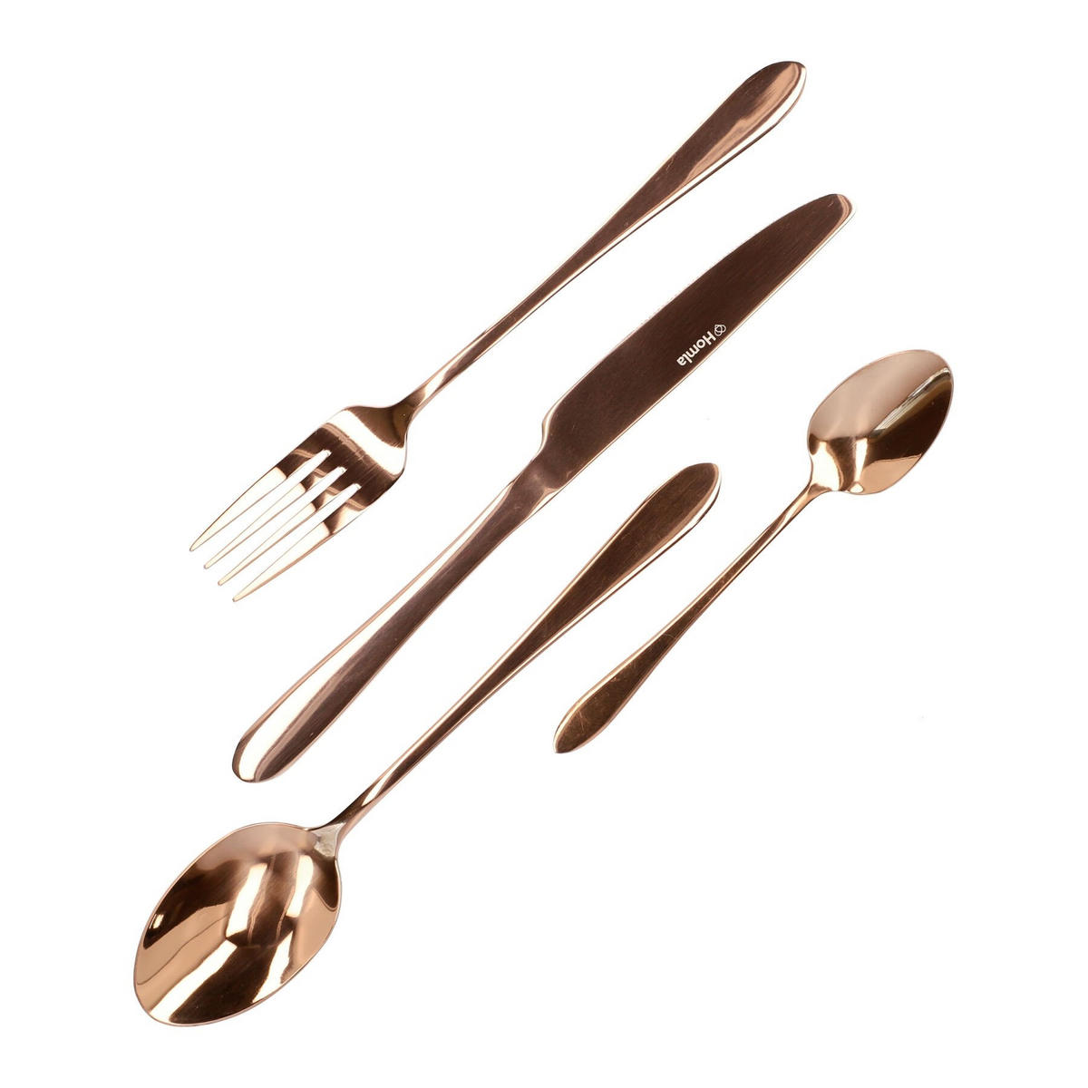 BESTECKSET Abele Kupfer 16-tlg. 2er-Set - Kupferfarben, Metall - Homla