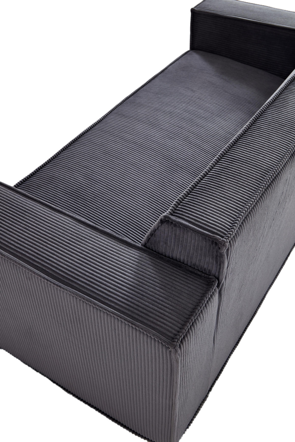 2-SITZER-SOFA DE-33868 Tiefsitz und Cordstoff Grau - Grau, Textil (178/70/86cm) - ComfortXL